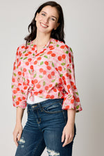 Cherries Cotton Silk Voile Top