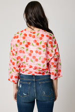 Cherries Cotton Silk Voile Top