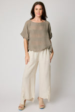 Crop Button Linen Pant (3 Colors) - Jacqueline B Clothing