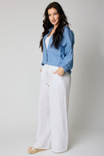 Raw Edge Pocket Linen Pant (6 Colors) - Jacqueline B Clothing