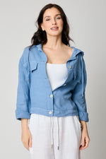 Hooded Denim Style Jacket (4 Colors) - Jacqueline B Clothing