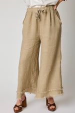 Linen Raw Edge Cropped Pant (10 Colors)