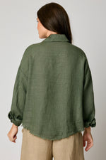 Linen  Raw Edge Pocket Shirt (6 Colors)