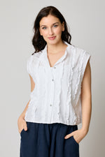 White Sleeveless Cotton Shell