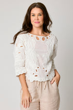 Embroidered Short Top (2 Colors) - Jacqueline B Clothing