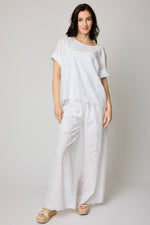 Eyelet Button-back Blouse (3 Colors)