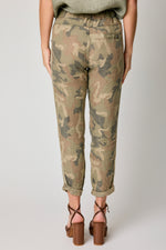 Satin Strip Linen Camo Pant