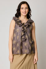 Sleeveless Ruffle Eyelet Top (2 Colors)