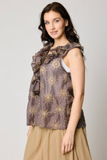 Sleeveless Ruffle Eyelet Top (2 Colors)