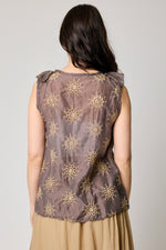 Sleeveless Ruffle Eyelet Top (2 Colors)