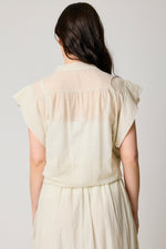 Short Sleeve Voile Blouse (4 Colors)