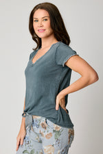 Knit Ruffle Trim Tee (6 Colors) - Jacqueline B Clothing