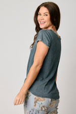 Knit Ruffle Trim Tee (6 Colors) - Jacqueline B Clothing