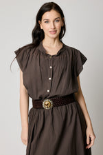 Short Sleeve Voile Blouse (4 Colors)