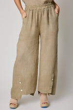 Crop Button Linen Pant (3 Colors) - Jacqueline B Clothing