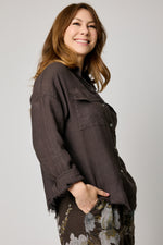 Linen  Raw Edge Pocket Shirt (6 Colors)