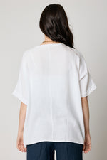 Basket Weave V-Neck Tee (4 Colors)