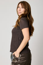 Linen Fitted Knit Tee (4 Colors)