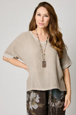 Basket Weave V-Neck Tee (4 Colors)