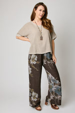 Basket Weave V-Neck Tee (4 Colors)