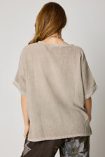 Basket Weave V-Neck Tee (4 Colors)