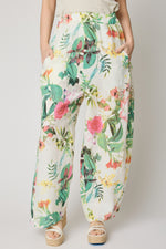 Botanical Floral Linen Pant