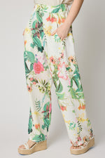 Botanical Floral Linen Pant