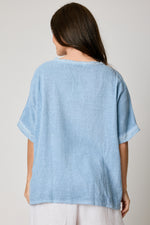 Basket Weave V-Neck Tee (4 Colors)