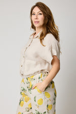 Drawcord Short Sleeve Blouse (8 Colors)