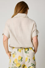 Drawcord Short Sleeve Blouse (8 Colors)