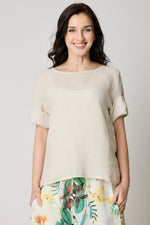 Button Back Linen Top (9 Colors)