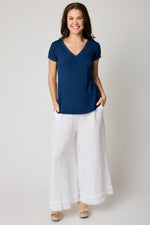Knit Ruffle Trim Tee (6 Colors) - Jacqueline B Clothing