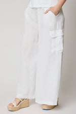 Linen Palazzo Cargo Pant - Jacqueline B Clothing