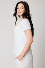 Linen Fitted Knit Tee (4 Colors)