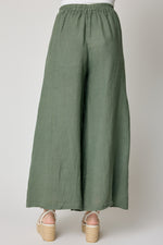 Linen Side Button Wide Leg Pant (5 Colors)