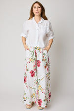 Red Floral Linen Pant