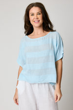 Gauze Stripped Tee (4 Colors)