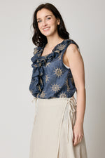 Sleeveless Ruffle Eyelet Top (2 Colors)