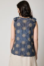 Sleeveless Ruffle Eyelet Top (2 Colors)