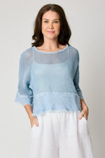 Cotton/Linen Mesh Top (3 Colors) - Jacqueline B Clothing