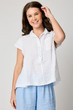 Cap Sleeve Linen Swing Top