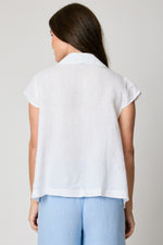 Cap Sleeve Linen Swing Top