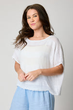 Gauze Stripped Tee (4 Colors)