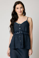 Linen Mesh Trim Tank (5 Colors)