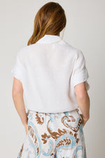 Drawcord Short Sleeve Blouse (8 Colors)