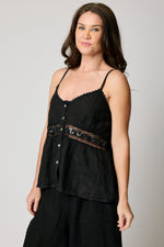 Linen Mesh Trim Tank (5 Colors)