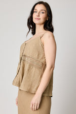 Linen Mesh Trim Tank (5 Colors)
