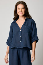 V-neck One Pocket Roll Up Sleeve (7 Colors)