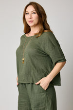 Boxy Linen Knit Tee (6 Colors)
