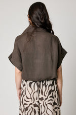 Drawcord Short Sleeve Blouse (8 Colors)